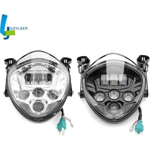 Universal Led Motorcycle Headlight Headlamp DRL Hi&Lo Beam Bulb with Bracket for Cafer Racer Chopper Bobber Street Tracker