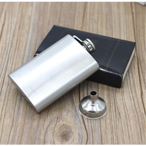 30pcs/lot 4oz Hip Flask 120ml Whisky Pocket Bottle 201 Stainless Steel Cup Wine Mug Optional Funnel Alcohol Kettle Square Shape