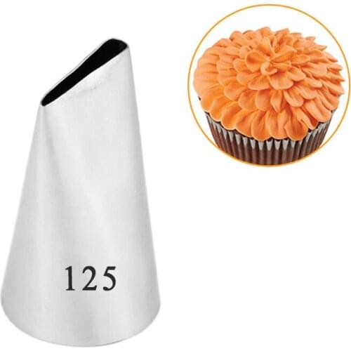 #125 Piping Nozzle Seamless Icing Tube Cream Nozzle Cake & Cupcake Decorating Tools Bakeware Create Petals Icing Tips