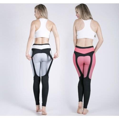 New womens fashion stitching yoga sports Print Leggings stacked pants yoga pants seamless leggings