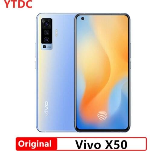 NEW Original Vivo X50 5G Mobile Phone Snapdragon 765G Android 10.0 6.56" 2376x1080 8GB RAM 128GB ROM 48.0MP 20X Zoom Fingerprint