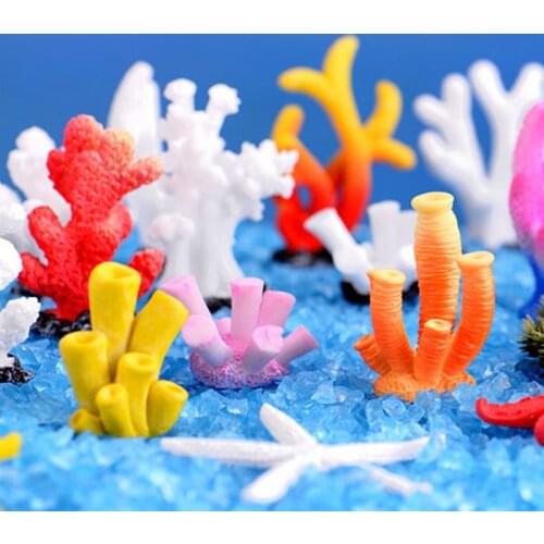 New Resin Coral Decoration Colorful Fish Aquarium Decoration Artificial Coral for fish Tank Resin Reef Rock Lanscaping Ornaments
