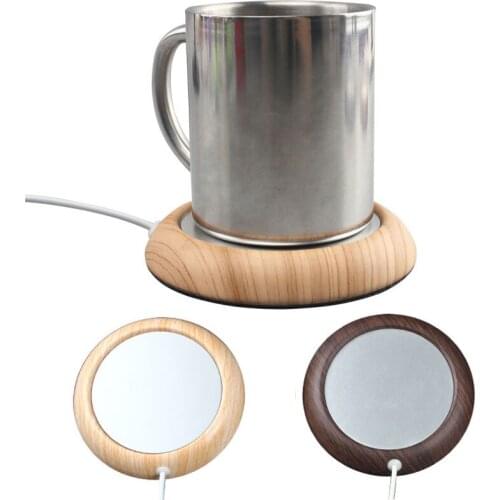 Protable USB Wood Grain Cup Warmer Heat Beverage Mug Mat Drink Warm Heater Mugs Coaster USB Coffee Warmer Tea Cup Heater