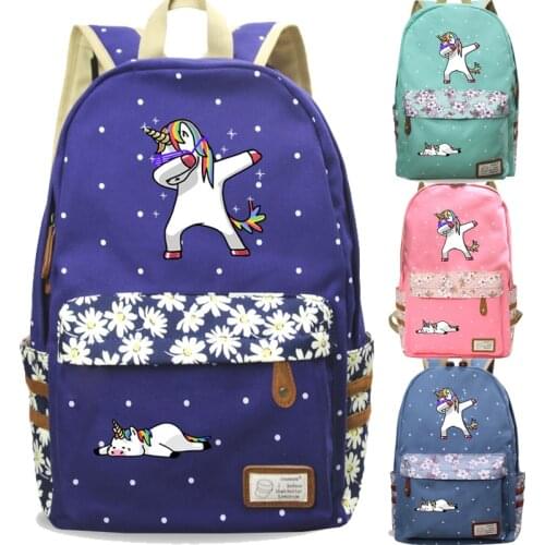 Casual Dabbing Unicorn Girls Surprise Gift Rucksack Students Daily School Book Backpack New High Quality Daily Mochila for Women