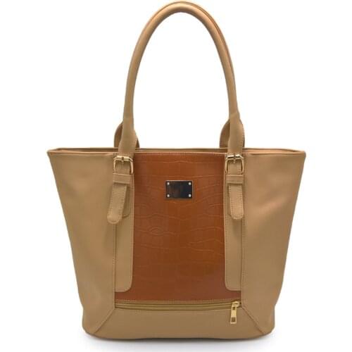 Women PU Handbag Patchwork Fashion Top-Handle Crocodile Pattern Tote Bag Casual Large Capacity Bags For Female