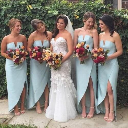 High Low Mint Green Boho Bridesmaid Dresses Western Girls Wedding Guest Maid of Honor Gowns Tailor Made Plus Size Available