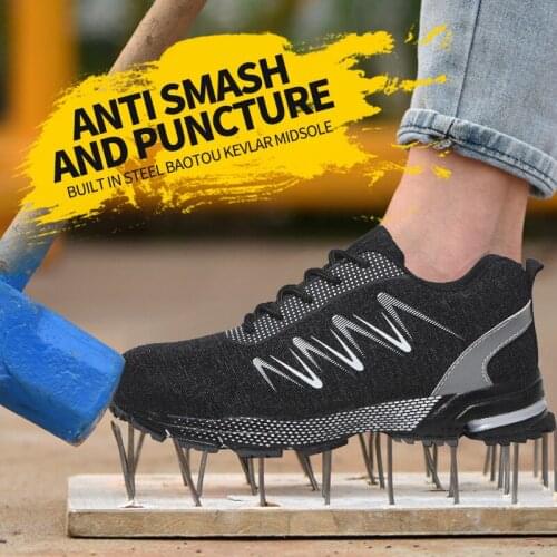 Steel toe Construction Safety Shoes Anti-Perforation Labour Work Shoes Lightweight And Breathable Mens Building Safety Shoes