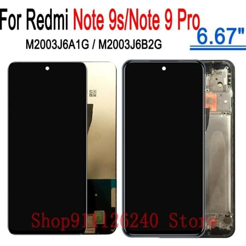 6.67" Screen For Redmi Note 9s Note9s LCD Display Touch Screen Replacement Parts For Redmi Note 9 Pro Note9Pro 9Pro LCD Display