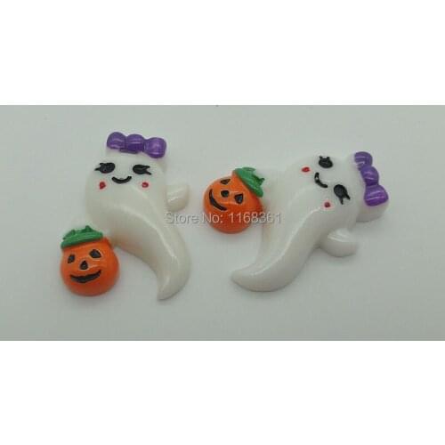 1pcs/lot resin flat back Halloween pumpkin phantom 32mm Cabochons Scrapbooking Hair Bow Center DIY Christmas decration C103-5