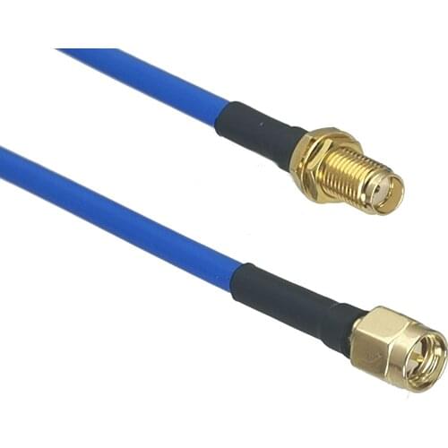 1pcs RF Connector SMA Male Plug to SMA Female Jack Bulkhead RG402 0.141" Coaxial Bule Cable Flexible Pigtail 4inch~20M