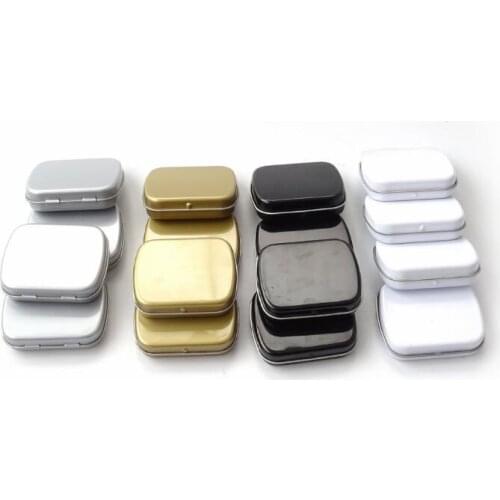 100 pcs/lot Silver Metal Box Rectangle Chewing Gum Box Tin Storage Case Multi-use Advertisement Box SL5016
