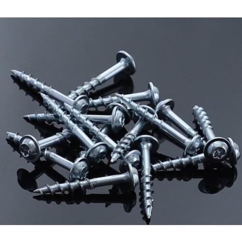 100pcs T20 Self-tapping Screw Galvanized Coarse Thread Round Head Phillips Pocket Torx Screws 1-1/4" High Carbon Steel Screws