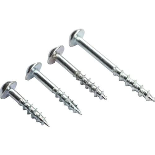 100pcs Woodworking Antirust Oblique Hole Self-tapping Screws High Strength Galvanized Nails for Pocket Hole Jig ST4-25 ST4-38