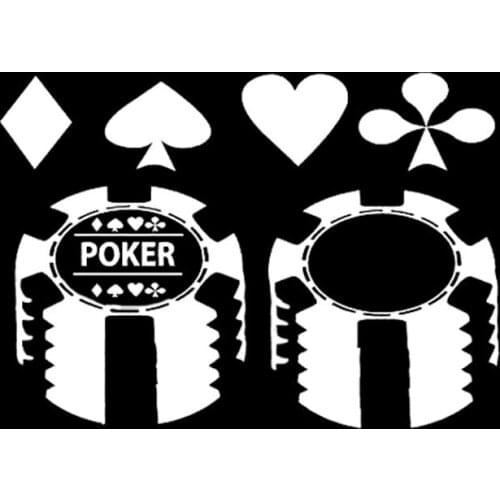 15.5*11CM Interesting Poker Casino Chips Graphic Car Sticker Decoration Vinyl Bumper Window C12-0046
