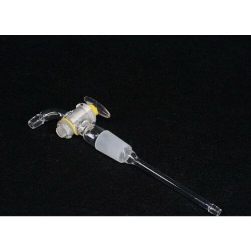 19/26 Joint 12cm Tube Lab Powder Adapter Glass Stopcock For Rotary Evaporater
