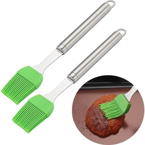 2Pcs Silicone Baking Bakeware Oil Cream Bread Brush Kitchen Cook Oil Cream BBQ Brush Tools Jul#14
