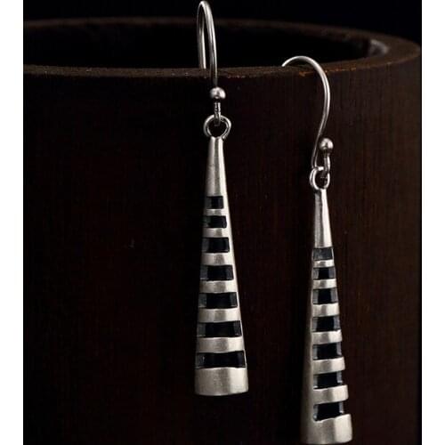 2018 Sale Brinco Coin Hollowed Striped Totem, Retro Personality, Artistic Joker, Female Eardrop, Sterling Earrings Wholesale