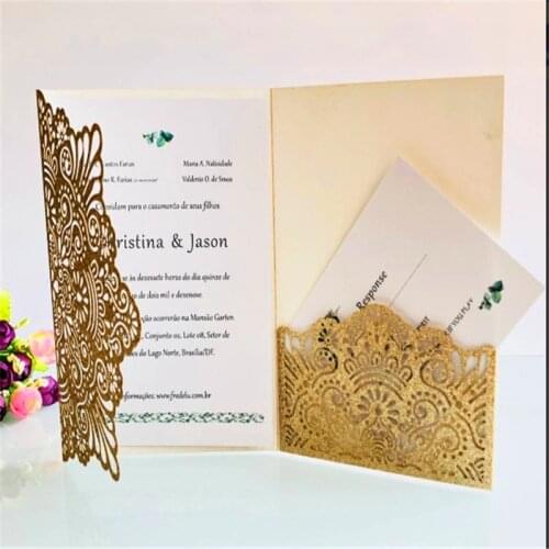 50 Pieces Full Set Wedding Invitation Five-star Hotel Large-scale Commercial Event Hollow Colorful Greeting Card