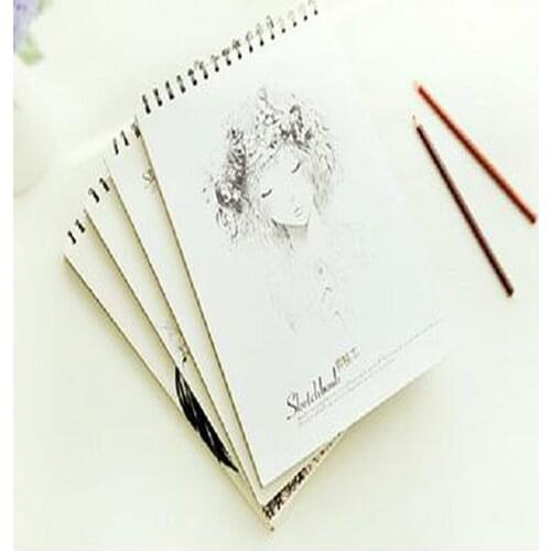 XRHYY 50 Sheets Artist Painter Drawing A4 Creative Girl Pattern Spiral Bound Coil Sketch Pad Book Pencil Sketch Gift For Student