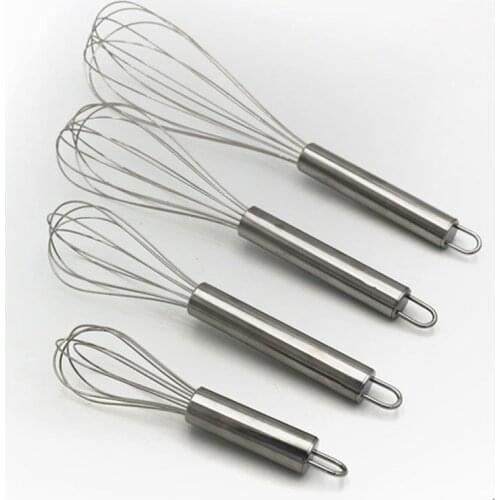 Bigger size Egg Beater Whisk length 6/8/10/12 inch Stainless Steel Strengthening Hand Kitchen Tool Baking