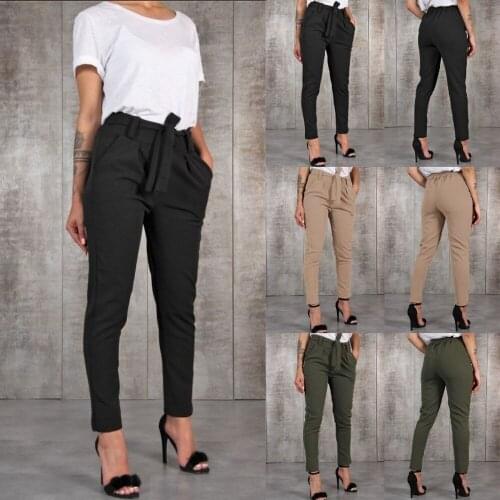 Plus Size New Fashionable and Versatile Waistband Casual Pants New Fashionable Waistband Casual Bottoms Free Belt Trousers Women