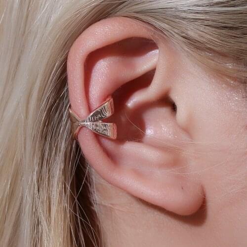 Four Claws U-shape Geometry Retro Rose Gold Silver Plated Alloy Ear Cuff Clip Earrings for Women & Men