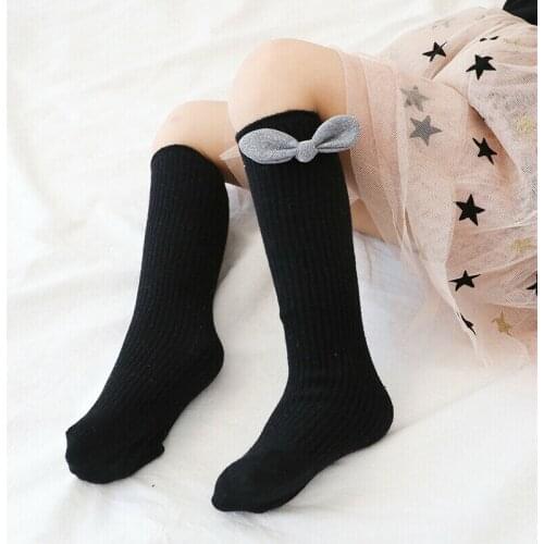 Newborn Baby Long Socks Solid Color Cute Girls Infant Knee High Socks Autumn Winter Warm Cotton Socks
