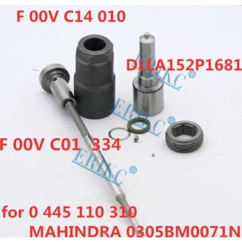 ERIKC 0445110310 Fuel Injector Overhaul Repair Kits Nozzle DLLA152P1681 Valve F 00V C01 334 Kit for MAHINDRA 0305BM0071N