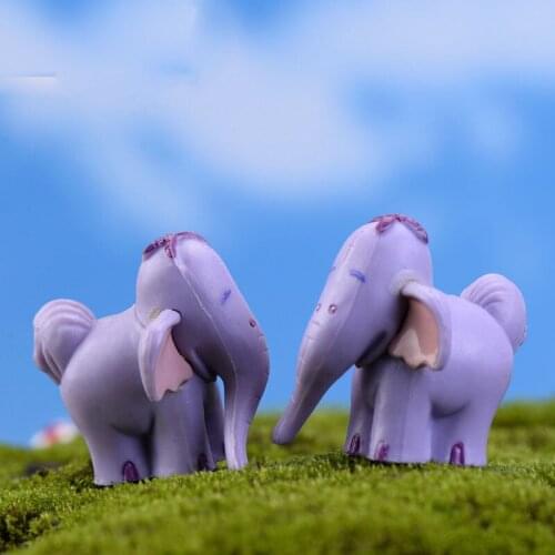 Purple Elephant Animal Miniature Fairy Garden Home Houses Decoration Mini Craft Micro Landscaping Decor DIY Accessories