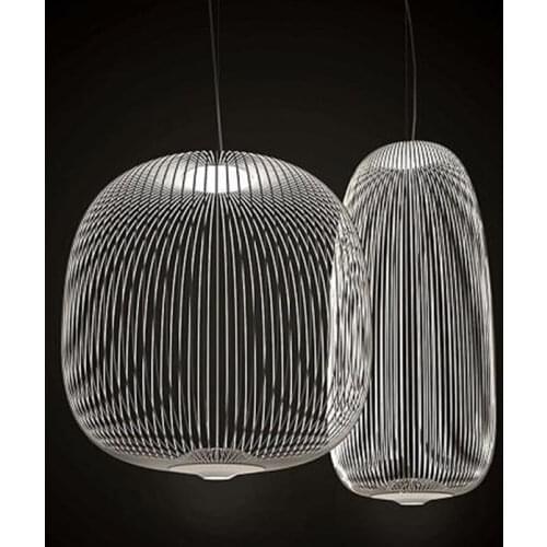 Italy Simple Iron art Creative Birdcage Lamp Model Villa Living Room Hotel Postmodern Designer Chandelier