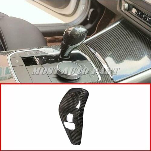 Carbon Fiber Interior Gear Shift Head Knob Cover Trim For BMW 3 Series G20 G21 G28 2019-2021 1pcs Car Decoration Car Trim