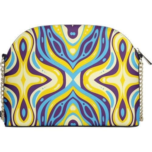 Foreign Trade Export Traditional African Tribal Stripes Colouring 3D Print Shell Lock Head Womens Personality Pure Shouder Bag