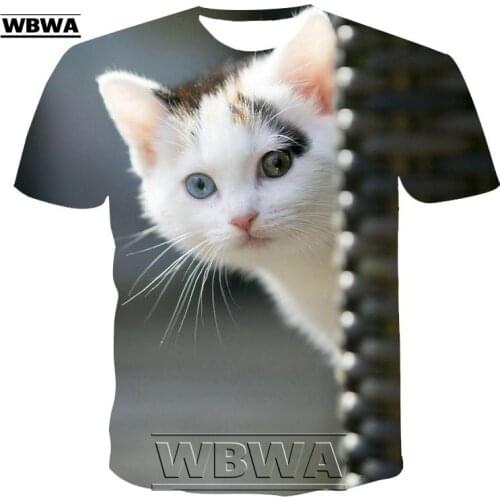Fashion 2021T-Shirt Mens Cute Cat 3D Printing Fashion Mens And Womens Cool T-Shirt Soft Casual Mens Wear