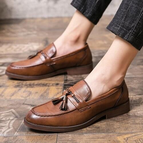 Mens Casual Shoes Fashion business dress Soft Moccasins Loafers High-Quality men Genuine Leather shoes Zapatos Chaussure