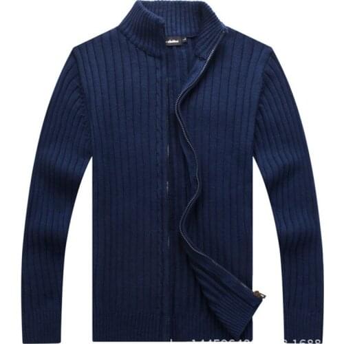 Stand Collar Mens Sweater Casual Fashion Turtleneck Knitted Wear Men Zipper Cashmere Wool Sweatercoat Men