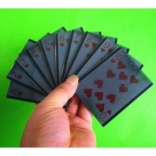 Set of 10 pcs WOW Sleeve Plastic Card Hearts Set,Card Magic Tricks Close Up Card Exchange Gimmick Prop Illusions Magician Fun