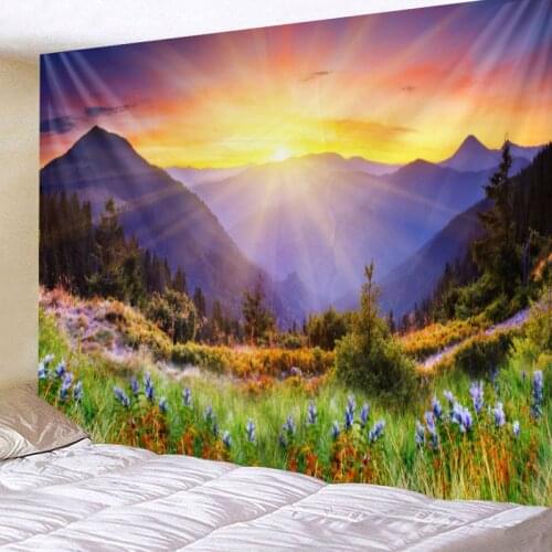 Landscape Print Wall Tapestry Hanging Flower Psychedelic Tapestry Wall Hanging Decor Halloween Deco