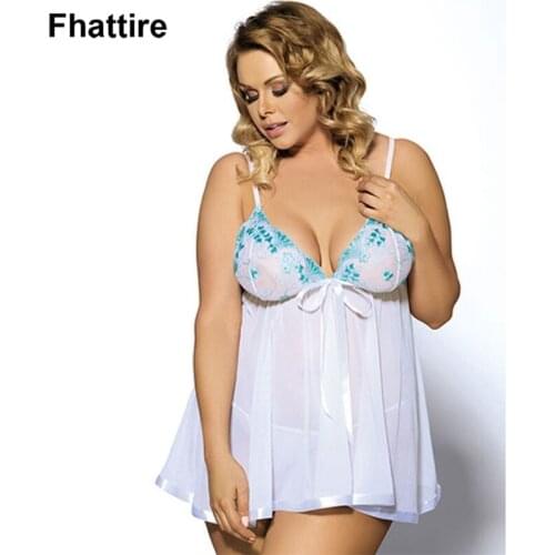 Fashion Sexy Sleepwear Large Size Night Dress Lingerie Women Front Closure Nightwear Sexy Lace Temptation Underwear Nightdress