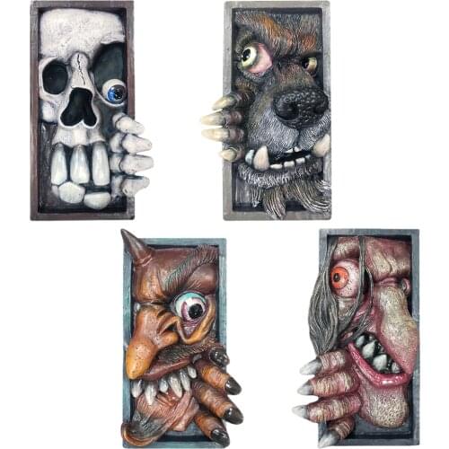 Monster Face Personalized Bookends Horror Peeping On The Bookshelf Monster Bookstand Sculpture Collecting Cd Albums Decor