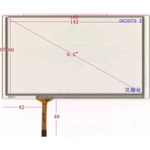 062079X 6.2inch resistive touch panel 155*87MM for car DVD navigation GPS