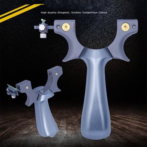 Outdoor Hunting Tool High precision Slingshot High Quality Titanium alloy Catapult with Flat Rubber Band Professional Shooting