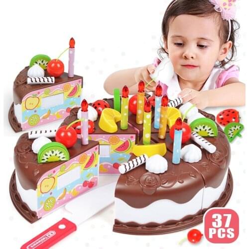 Pretend Play Food for kids Birthday Cake Toddler Tea Party Toy Light DIY Donut Ice Cream