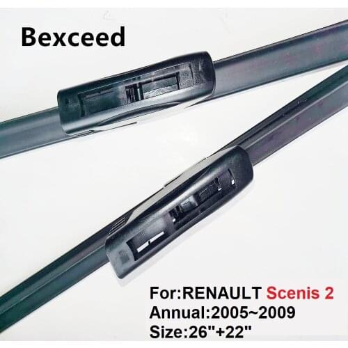 New high quality 1 pair (26"+22") Car windshield flat wiper blade for RENAULT Scenis ll (JM)