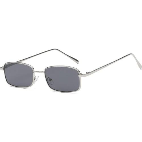 Ins sunglasses metal small frame narrow side shape jump di retro men and women trend street photography sunglasses