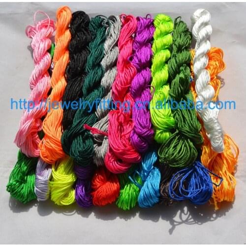 16 colors Macrame Rattail 1.0mm Diameter Jewelry Beaded Bracelet Making Findings Nylon Cord Mix White Chinese Knots Rope String