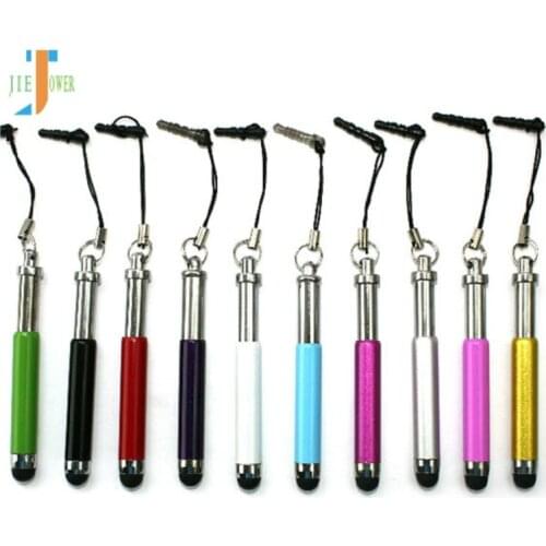 3000pcs/lot Bullet Retractable Stylus Capacitive Touch Pen for Iphone Ipad for Android Mobile Phones Tablet PC Wholesale