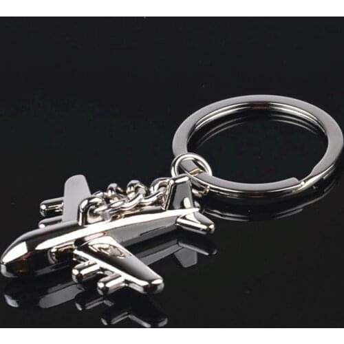High Quality Keychain Car Key Ring Simulation Metal Alloy Airplane Model Auto Key Chain Keyring Automotive Interior Accessories
