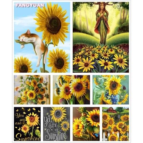 Bright Sunflower 5D Diy Diamond Painting Accessories Floral Full Drill Diamond Embroidery Mosaic Cross Stitch Kit Home Decor