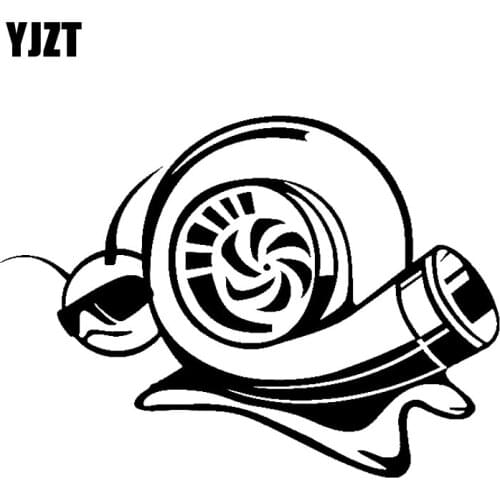 YJZT 17.8CM*13CM Boosted Turbo Snail Funny Vinyl Decal Personality Car Sticker Black/Silver C10-00845