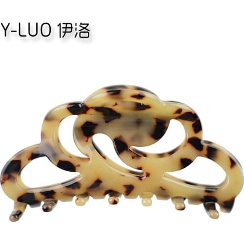 High Quality Fashion Hollow Leopard Print Cellulose Acetate Hair Claw Clip 9.5cm Long FREE SHIPPING